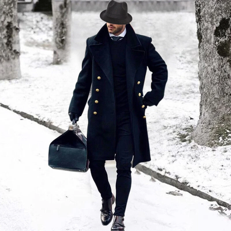 Mid length cheap overcoat mens