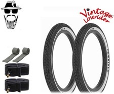 BICYCLE TIRE BUNDLE 16" X 1.75 WHITEWALL ORIGINAL LOWRIDER TIRES,TUBE  RIMSTRIP