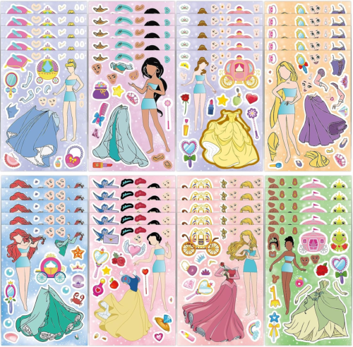 40Pcs Make Your Own Princess Toys Stickers Sheet,Princess Birthday Party Favors  - Picture 1 of 7