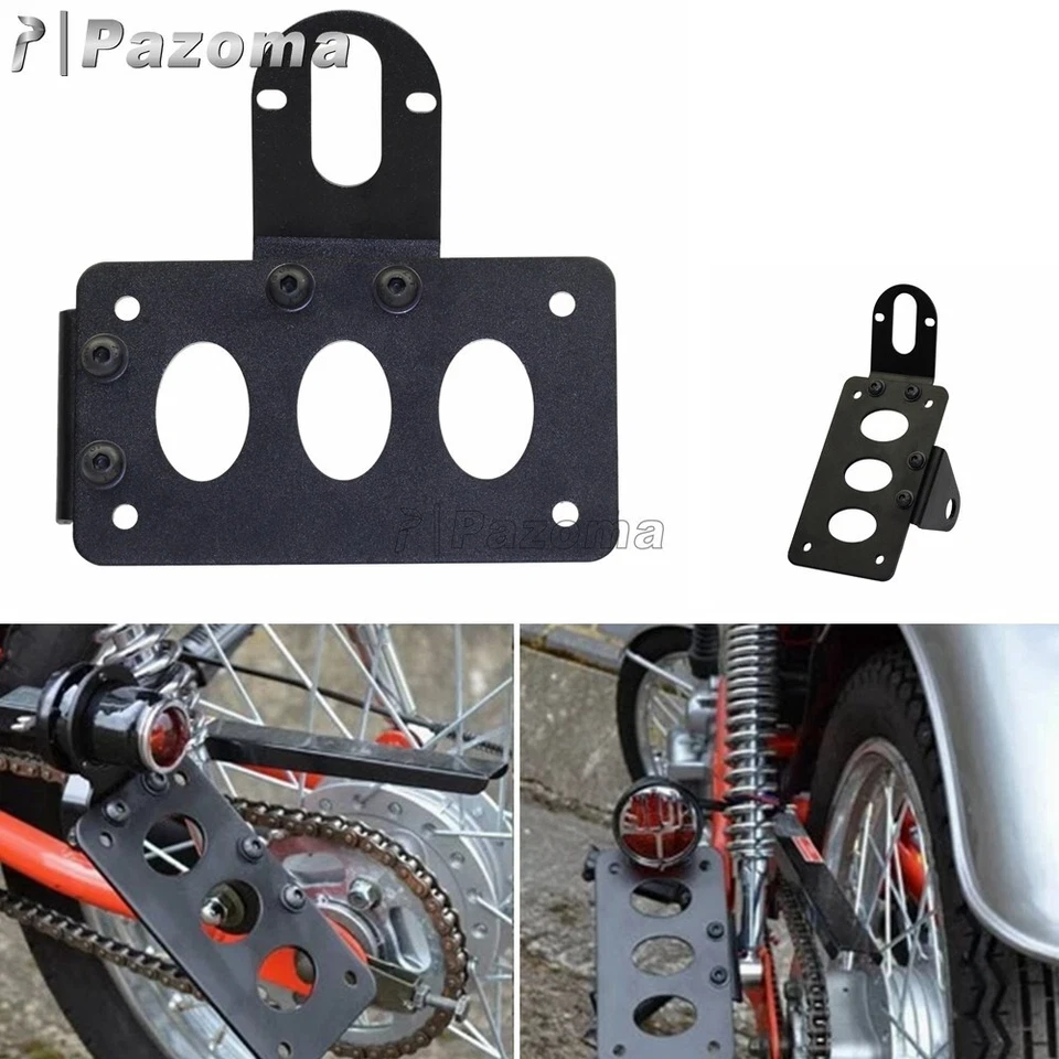 Soporte de matrícula de montaje para Harley Custom Bobber Chopper ejes de 20 mm (3/4") Foto 2 de 4