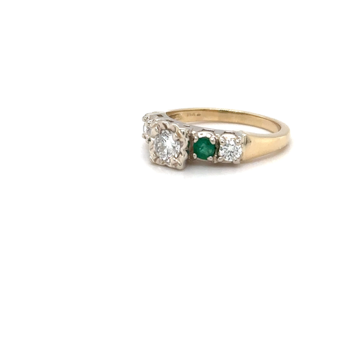 Natürlicher Diamant & Smaragd Ring 14K massiv Gold 0,64tcw Verlobungsring Mai grün - Video 1 von 1