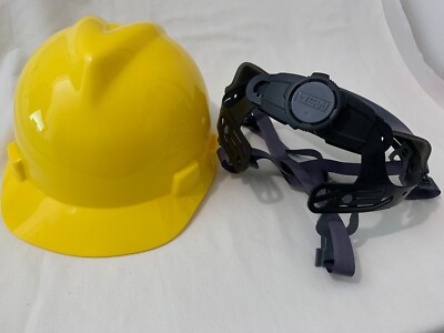 NEW MSA V-Guard Safety Hard Hat Helmet - Type 1, Class E, Yellow -  Size Medium