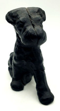 Banco de monedas Fox Terrier de hierro fundido negro perro de hierro fundido pesado BX1A