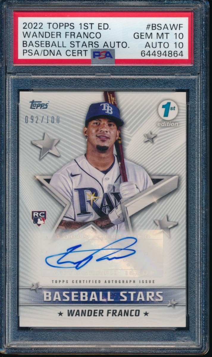 PSA 10/10 WANDER FRANCO AUTO 2022 Topps 1st Ed. Baseball Stars