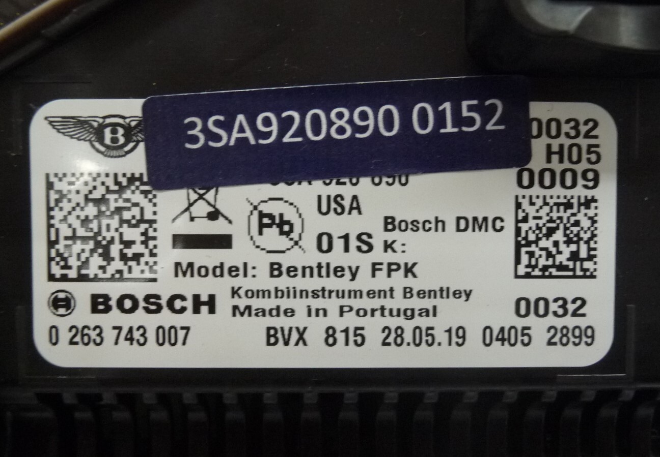 19-20 Bentley New Continental Convertible Instrument Cluster 3SA920890 OEM A1