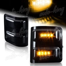 SMOKE LENS SIDE MIRROR AMBER LED TURN SIGNAL LIGHTS FIT 08-16 FORD SUPER DUTY
