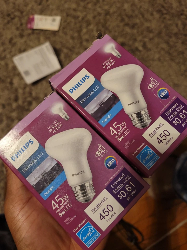 (2) Philips 45-Watt R20 Dimmable LED Flood Light - 450 Lumens - NEW - Image 3 of 3