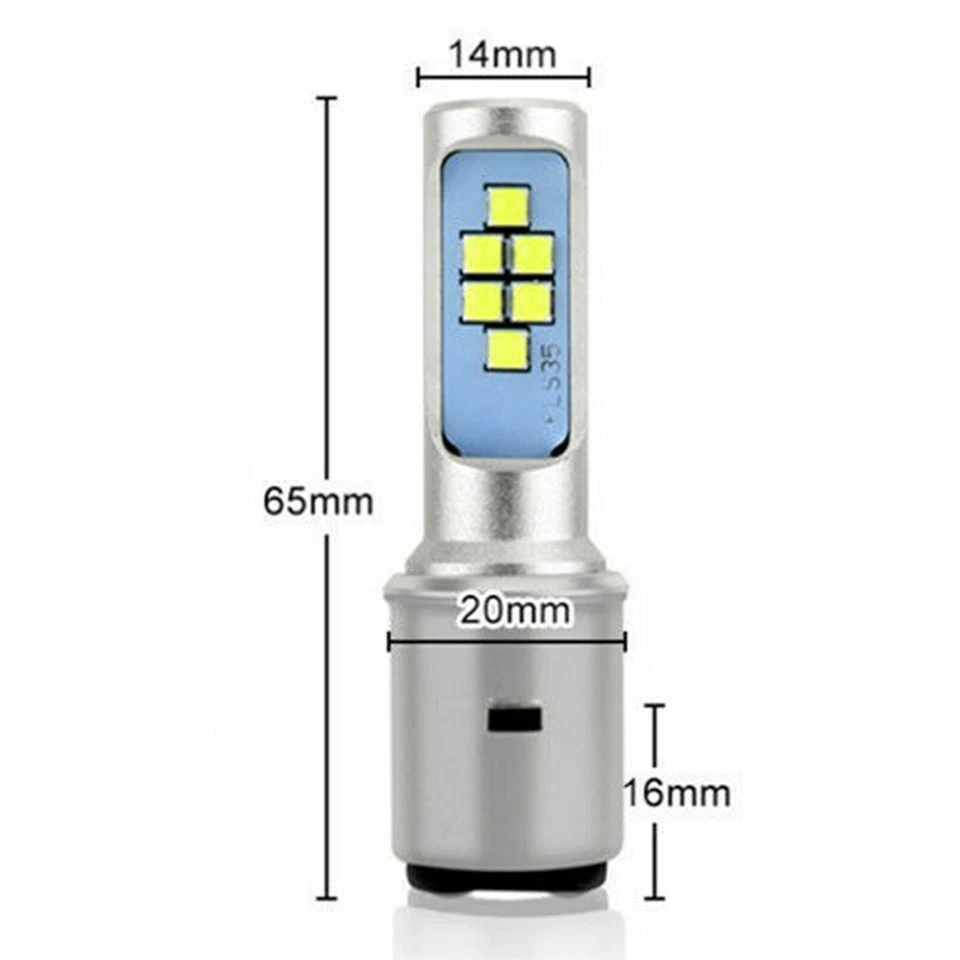 2x BA20D 12V LED Birne Motorrad Strahl Scheinwerfer Fahrlicht Wasserdicht 24W - Bild 3 von 4