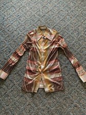 vintage silky polyester mens unisex shirt groovy shirt