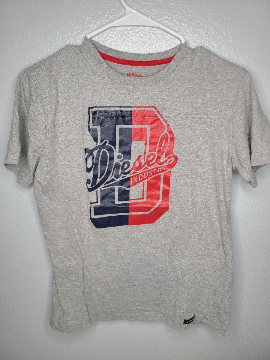 Diesel Industries Boys XL 18-20 SZ T-shirt Gray with graphics Rn