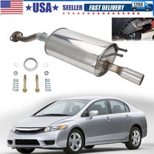 Stainless Rear Muffler Exhaust Wgaskets For Honda Civic 1.8l 2006-2011 Dx Ex Lx Stainless Rear Muffler Exhaust Wgaskets For Honda Civic 1.8l 2006-2011 Dx Ex Lx
