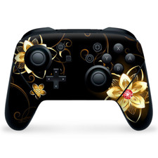 Nintendo Switch Pro Controller Skin Decal Vinyl Wrap - glowing flowers abstract