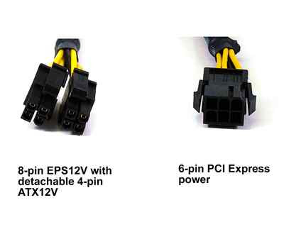 AYA 13 inch 6-Pin Express (Male) to EPS ATX 12V 8-Pin (4+4Pin