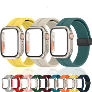 Magnet Silikon Armband mit Schutzhülle Für iWatch Series 10 9 8 7 6 5 4 SE Ultra