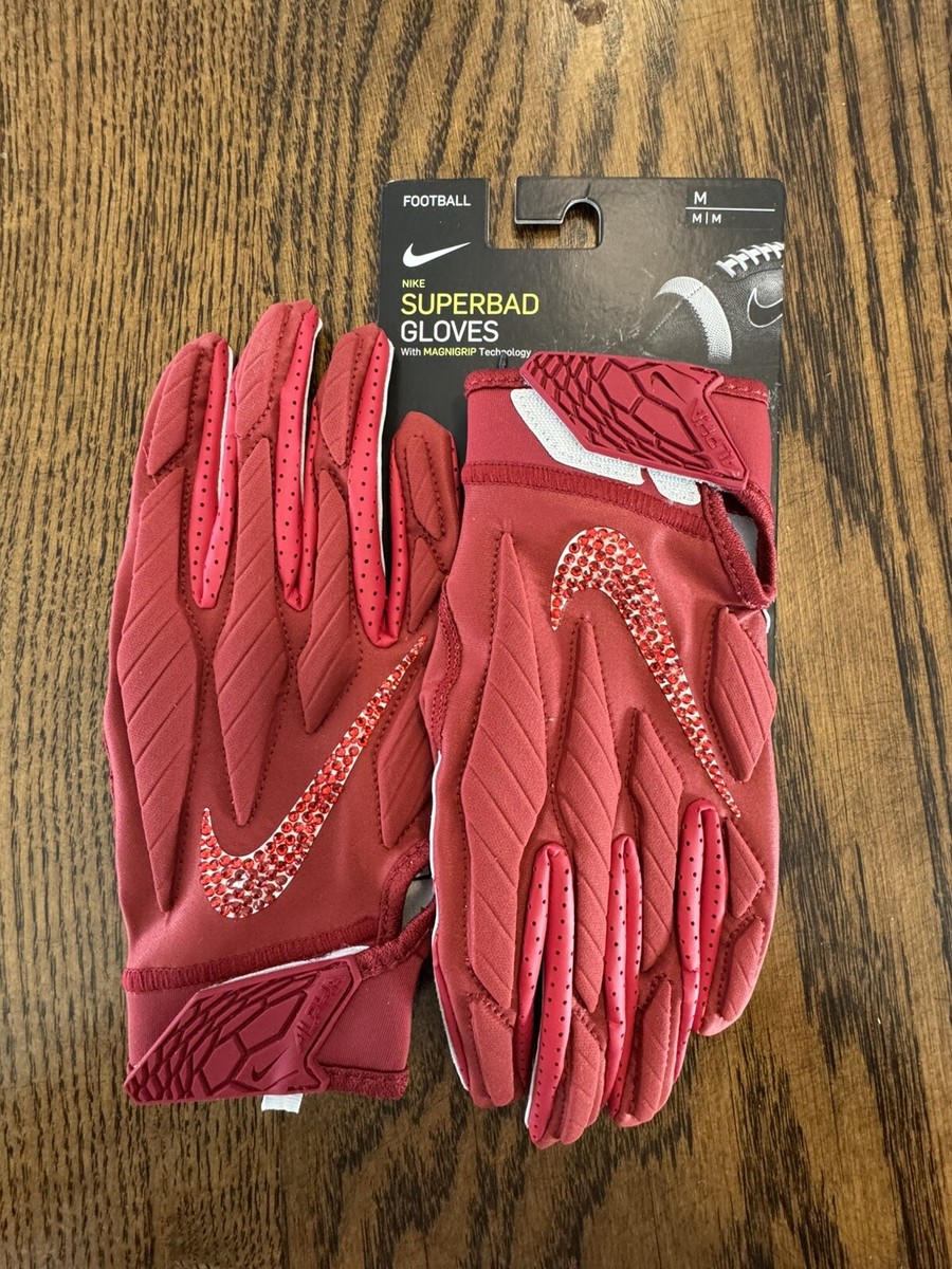 Custom Jeweled Nike Superbad Football Gloves Men's Medium Team