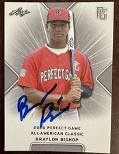 BRAYLON BISHOP AUTO SIGNED IP 2020 LEAF PERFECT GAME #51 ROOKIE