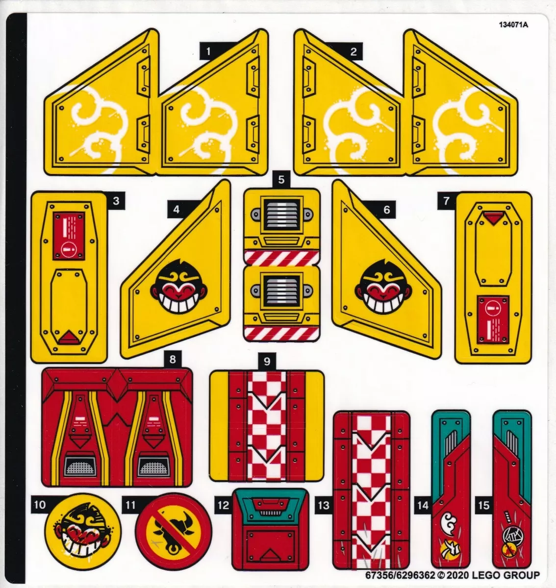 LEGO Stickers Sticker Sheet for Set 80008 No 80008stk01 QTY 1