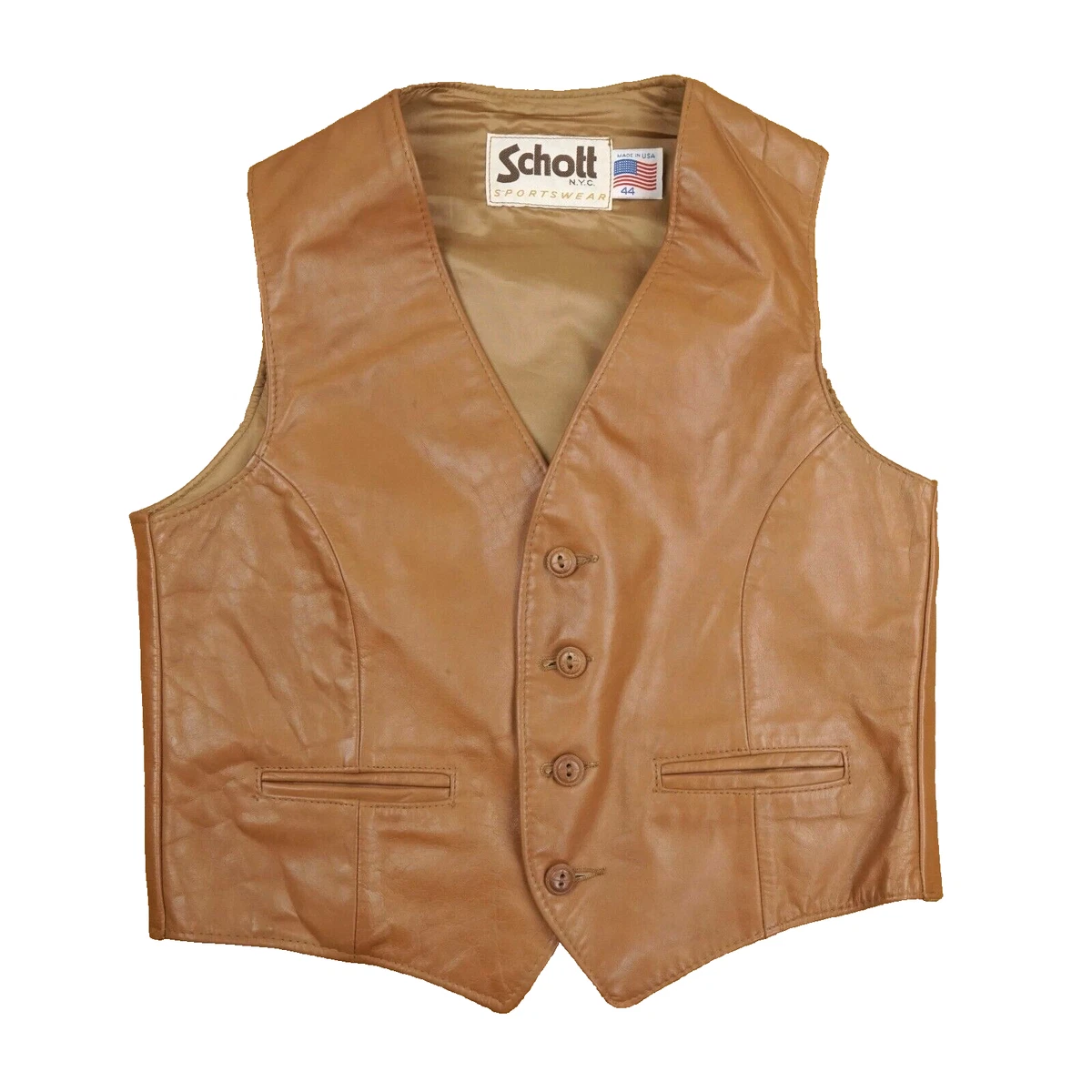 SCHOTT Vest Coats, Jackets & Vests Leather Outer Shell for Men for