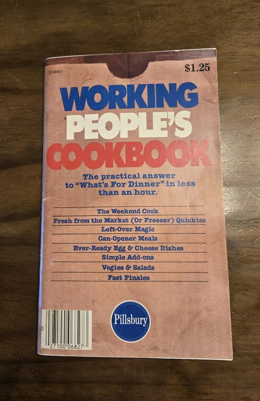 Pillsbury Vintage 1978 Cookbook "Working People's Cookbook" 