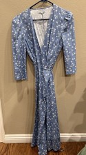 NWOT Reformation Blue Floral Midi Wrap Dress Size M