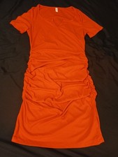 Missufe Short Sleeve Dress Stretch 92% Rayan Women Bodycon T-Shirt Dress Red, M 