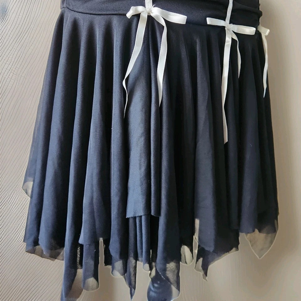 Vestido vintage Y2K IZ Byer lazos cintura caída tubo elástico caprichoso  Foto 4 de 4