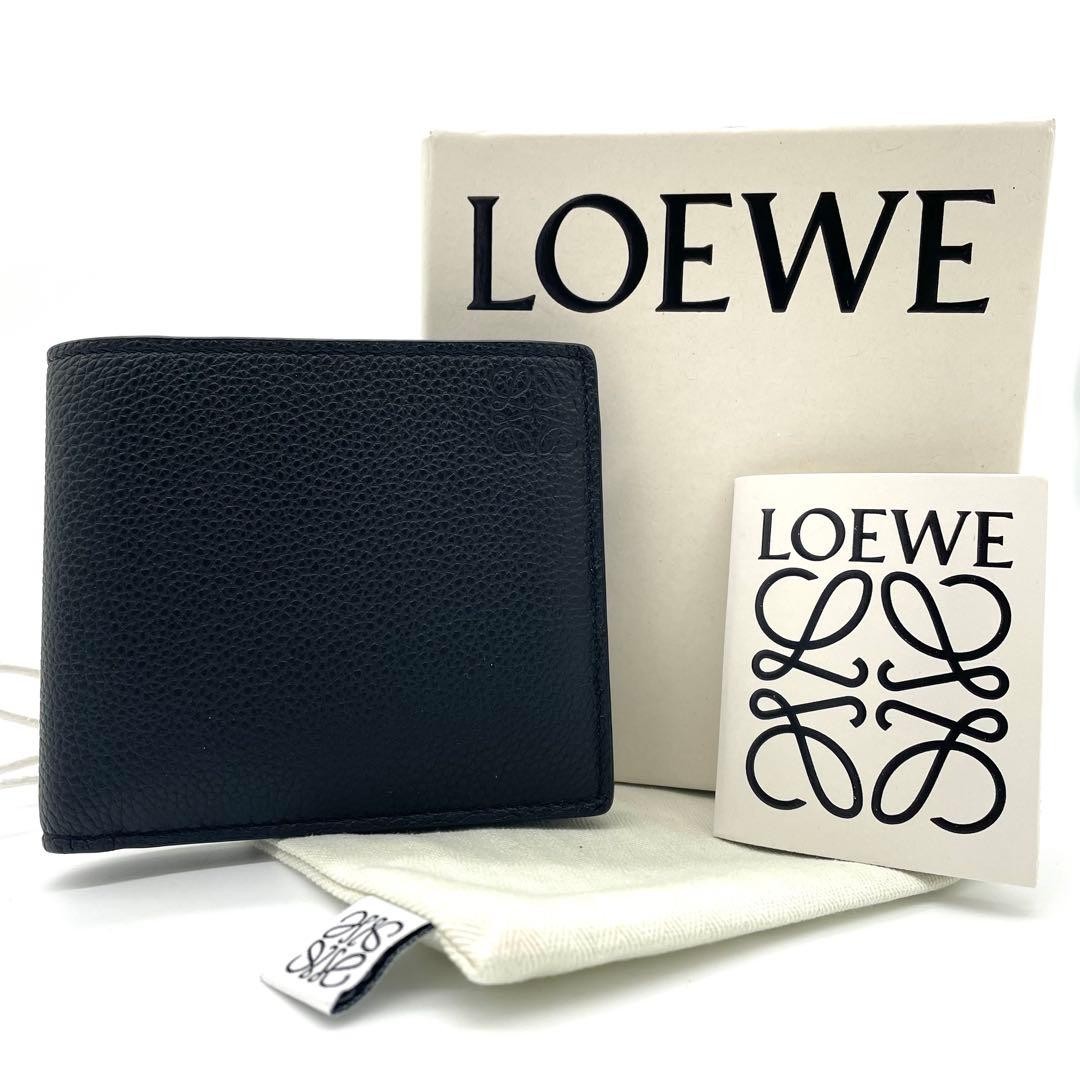 小物 LOEWE Anagram Leather Bifold Long Wallet Loewe bi-fold wallet, Anagram Vertical, leather, black. | eBay