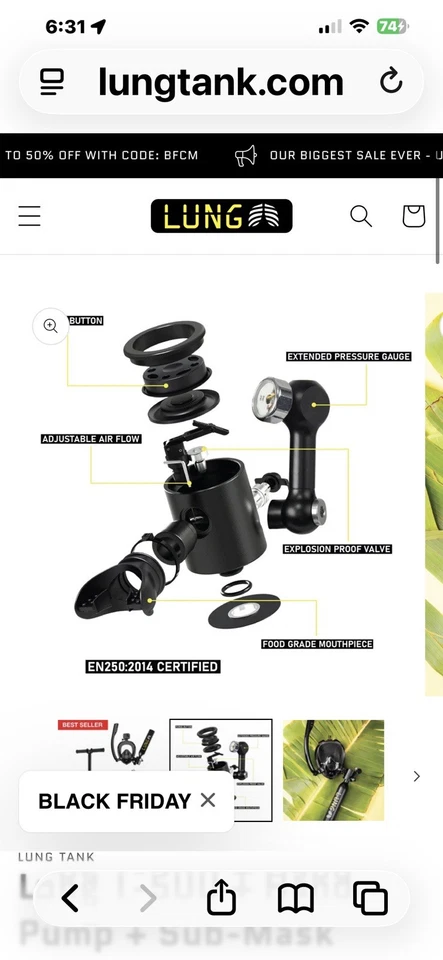 2x Tanque de pulmón, nuevo, abierto, sin usar: 2 mascarillas, 2 tanques, 2 snorkels y 1 bomba.  Foto 2 de 4