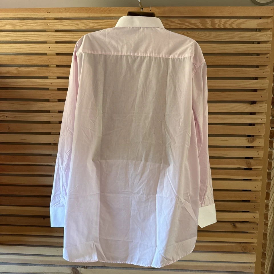 BERLIONI MENS ITALY DRESS SHIRT TWO-TONE LONG SLEEVE  FRENCH CUFF 3 XL CL-1-21 - Image 4 of 4