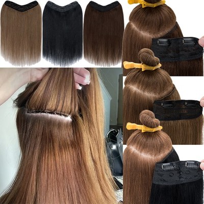 CLEARANCE Clip In Human Hair Extensions Real Remy Hair Full Head One Piece Thick
