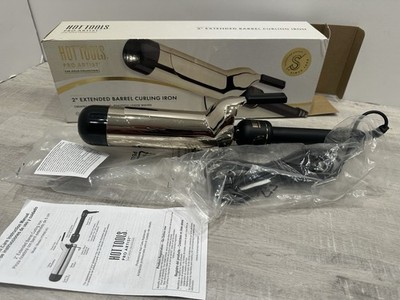 HOT TOOLS Pro Artist 24K Gold Extended Barrel Curling Iron 2'' New Extra Long