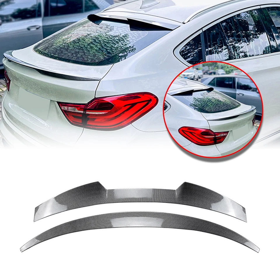 Labio de alerón trasero aspecto carbono + alerón medio para BMW X4 F26 2014-2018 2015 2016 Foto 2 de 4