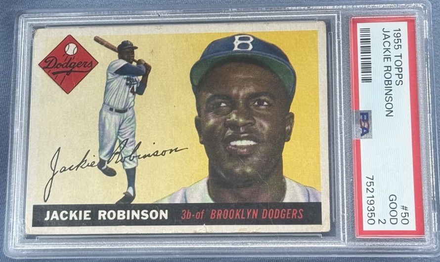 Topps 1955 Jackie Robinson PSA 2 Very good condition!