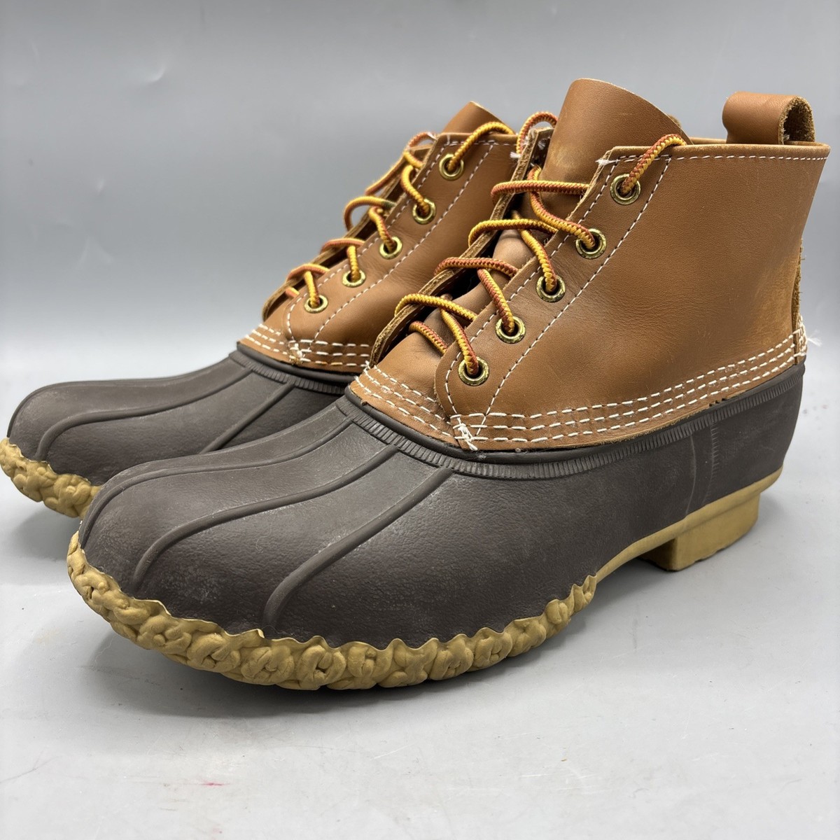 Vintage LL Bean Boots Brown Leather Rubber 6” Duck Rain 11M Freeport Maine,  USA