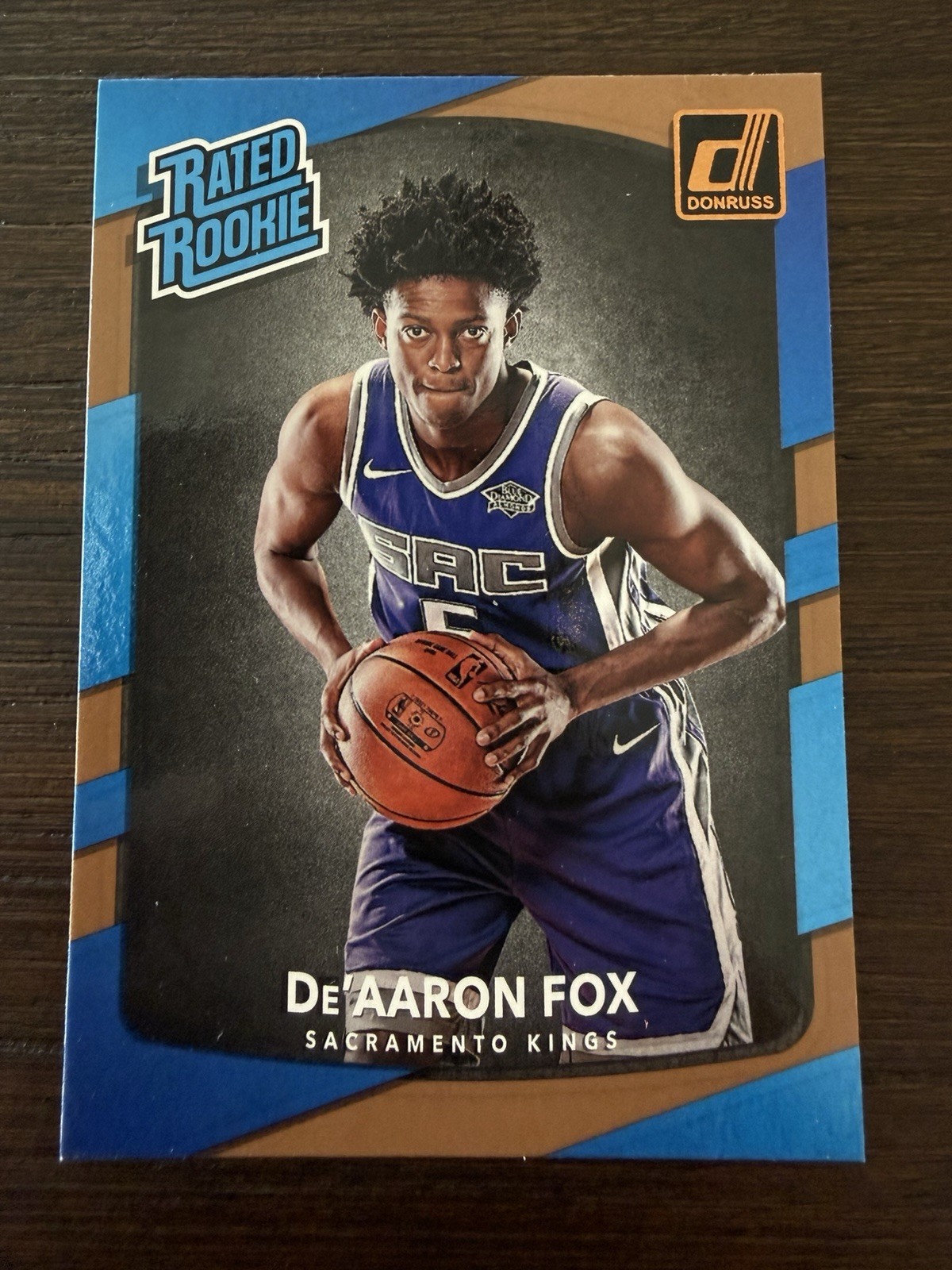 2017-18 Panini Donruss De’Aaron Fox Rated Rookie Card RC basketball card #196