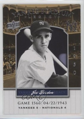 2008 Upper Deck Yankee Stadium Legacy Joe Gordon #YSL1566 HOF 3h2