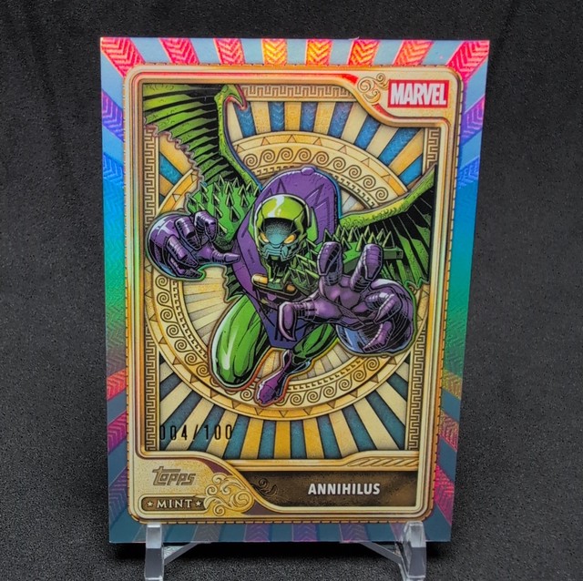 Topps 2026 Mint Marvel Annihilus #98 Gold Sky Blue Foil 004/100