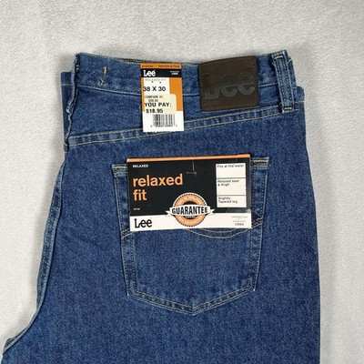 VTG-Lee Relaxed Fit Denim Men 38x27 Pepper Stone Straight Leg Jeans Classic-NEW