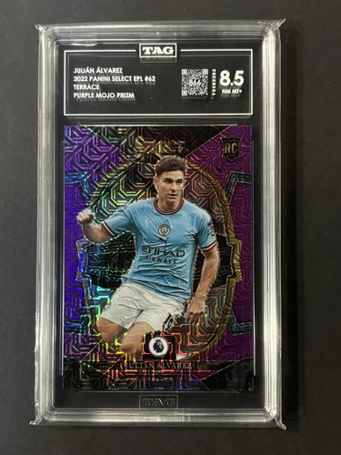 2022 Panini Select EPL Terrance Purple Mojo Prizm - Julian Alvarez Rookie Card
