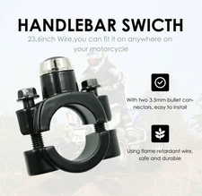 7/8" Aluminum Motorcycle ATV Horn Switch Momentary Button Electric Power Start