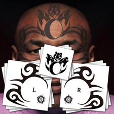 9-Sheet Temporary Face Tattoos Waterproof Halloween Tattoo Stickers for Men