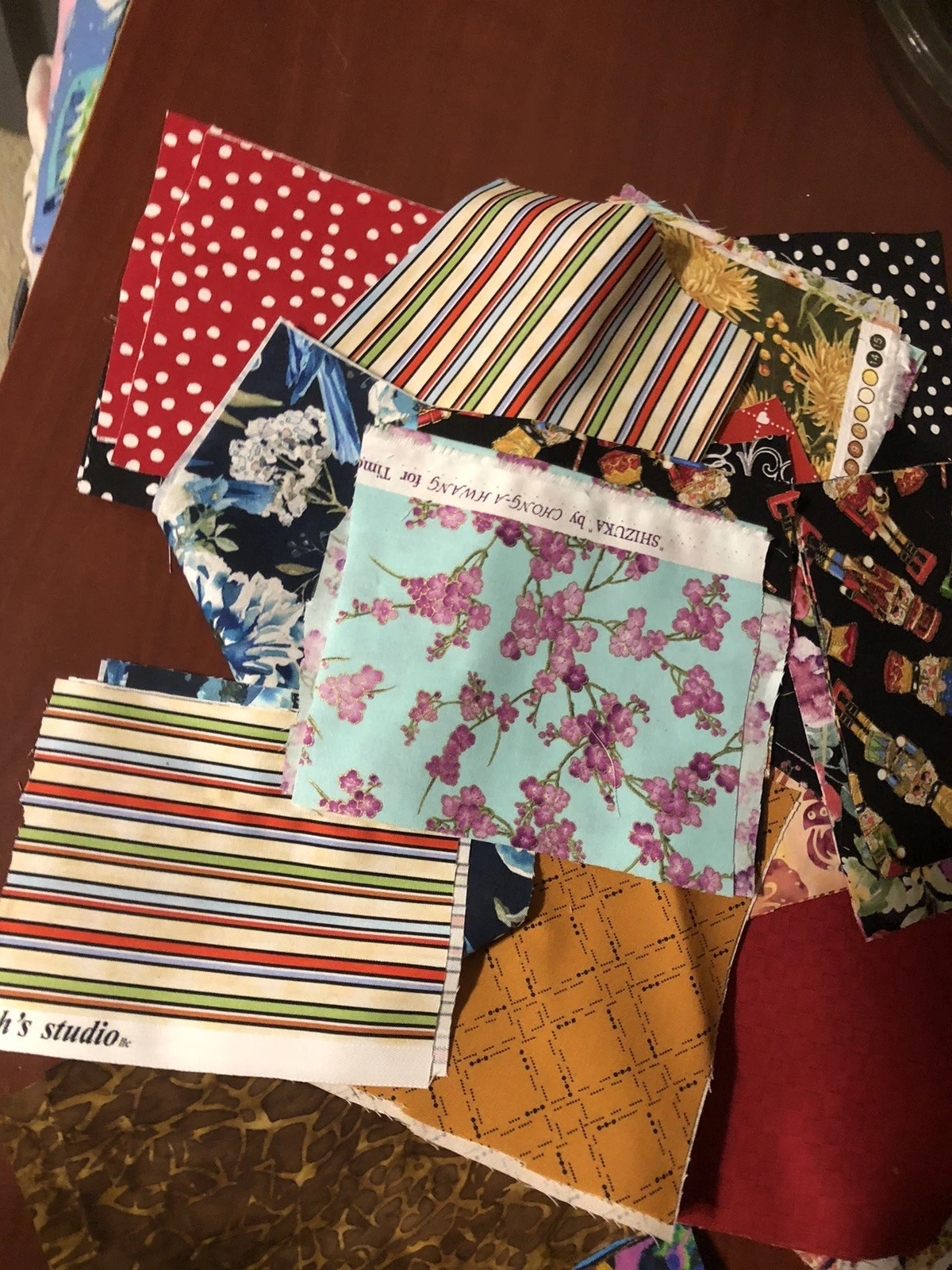 FABRIC SCRAPS PIECES QUILTING COTTON CRAFT MIXED MEDIA Random Mix 95+Pcs Apx art - product detail image 3