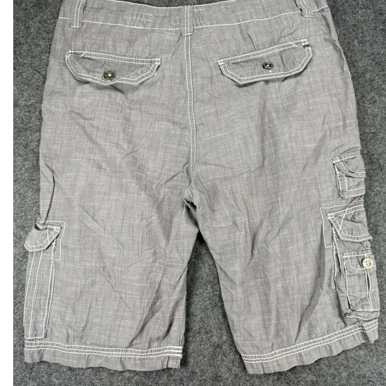 Pantalones Cortos Carga Hebilla Negro Ajuste Atlético Talla 33 Gris Envejecido Para Hombre Foto 4 de 4