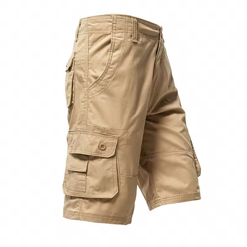 Herren Freizeit Solide Cargo Shorts Mehrere Taschen Gewaschen Lounge Größe 30-48 - Bild 15 von 15