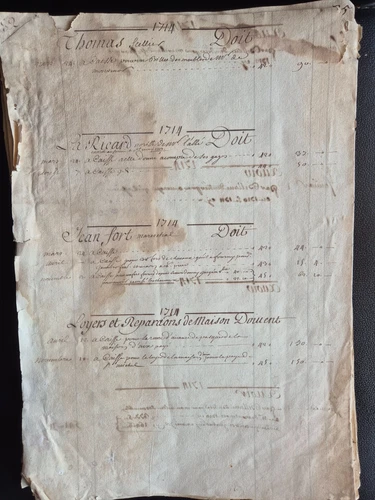 Livre de Comptes Manuscrit 1714 Provence - Bastide Barthelon Montmor Caisse