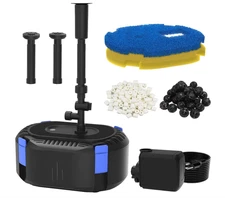 Floating Pond Fountain Kit with Water Pump 400GPH Koi Pond Pump 3 Spray Patterns