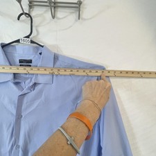 Shaquille O'Neal Shirt Mens XLG 20 34/35 Light Blue Big Fit Cooling Stretch