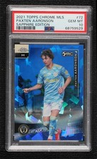 2021 Topps Chrome MLS Sapphire Paxten Aaronson #72 PSA 10 GEM MT Rookie RC