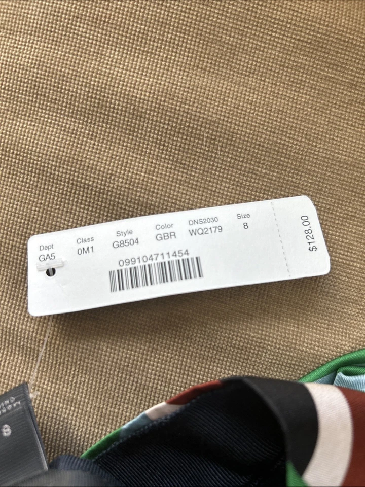 J. Falda geométrica retro de seda Crew Ratti en celosía de diamantes Simpatico nueva con etiquetas Foto 2 de 3