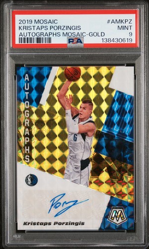 Kristaps Porzingis #AM-KPZ 2019 Panini Mosaic Autographs card
